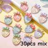 30 pieces per pack 0.91 inch cute strawberry resin phone case decorative patch DIY hair accessories hair accessories hair clip m