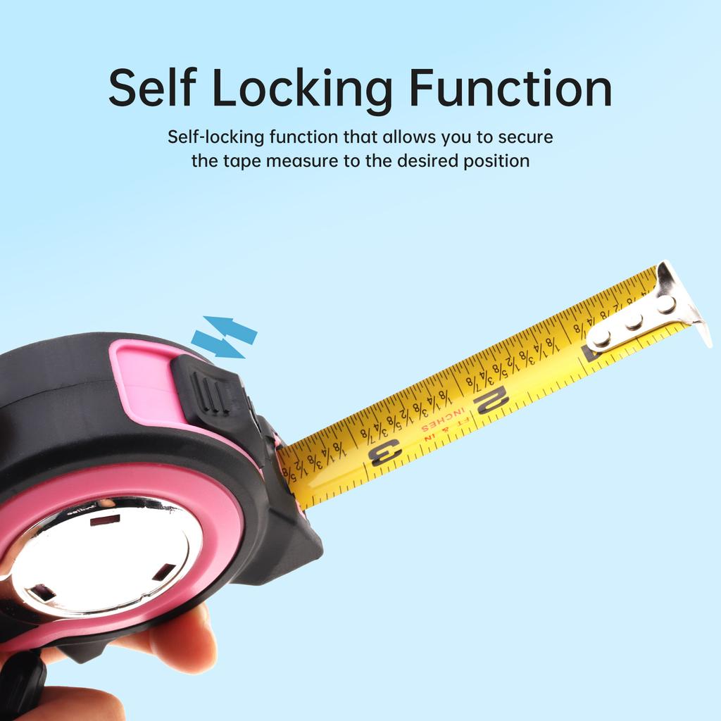 16 Foot 3/4 Inch Self Locking Tape Measure Heavy Duty Imperial Fraction Markings Professional