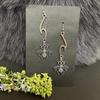 Handcrafted Bohemian Silver Bumblebee Dangle Earrings