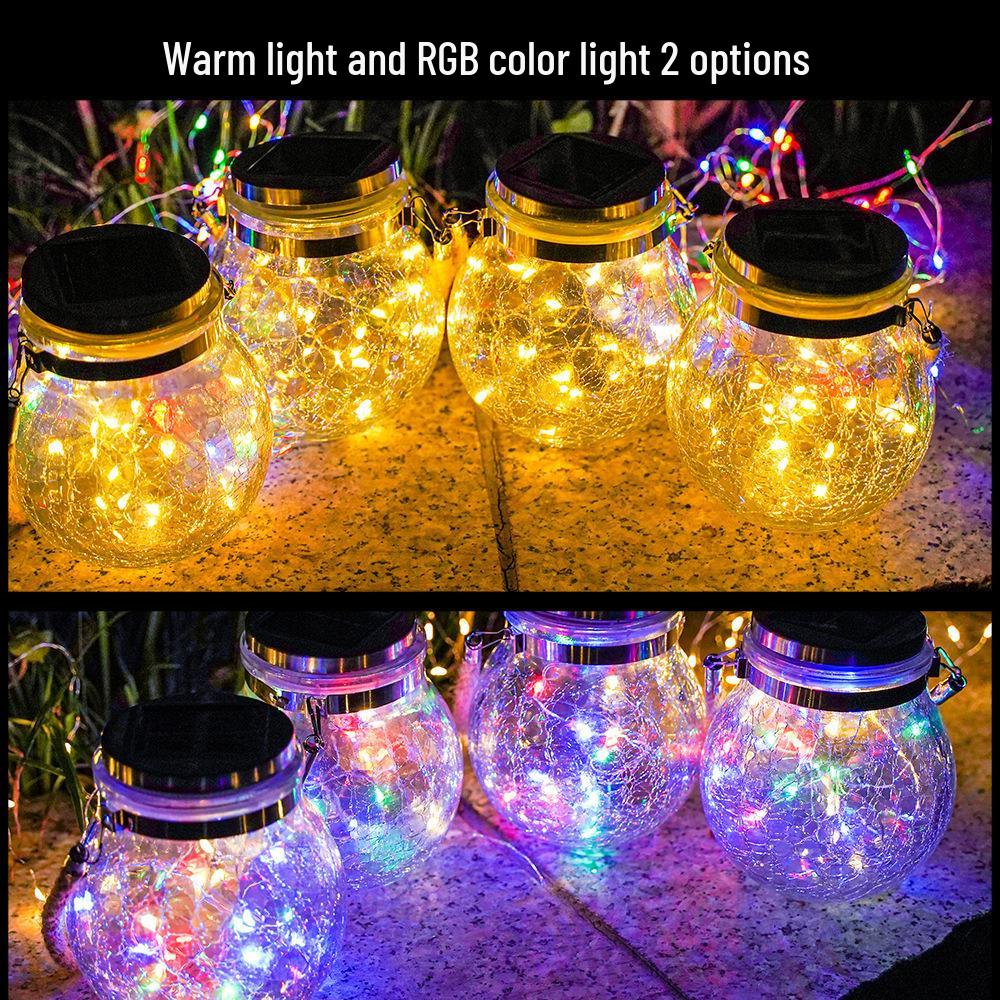 Solar Crackle Hanging Tree Lights for Outdoor Courtyard, Garden, Yard, and Balcony Decoration