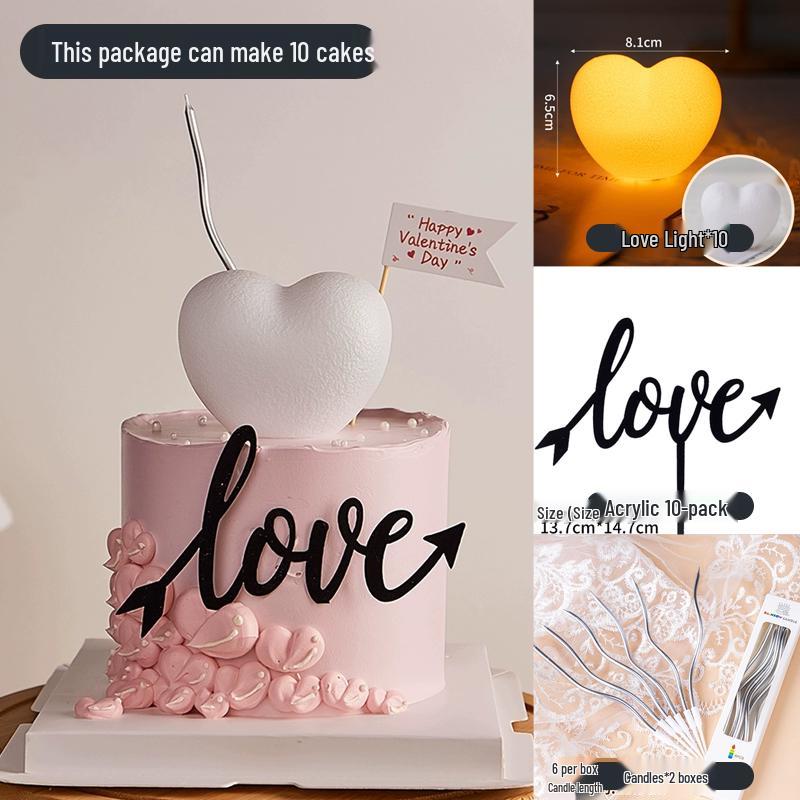 Heart Cake Topper: Bright Red, Perfect for Birthdays, Weddings, and Valentine's Day.