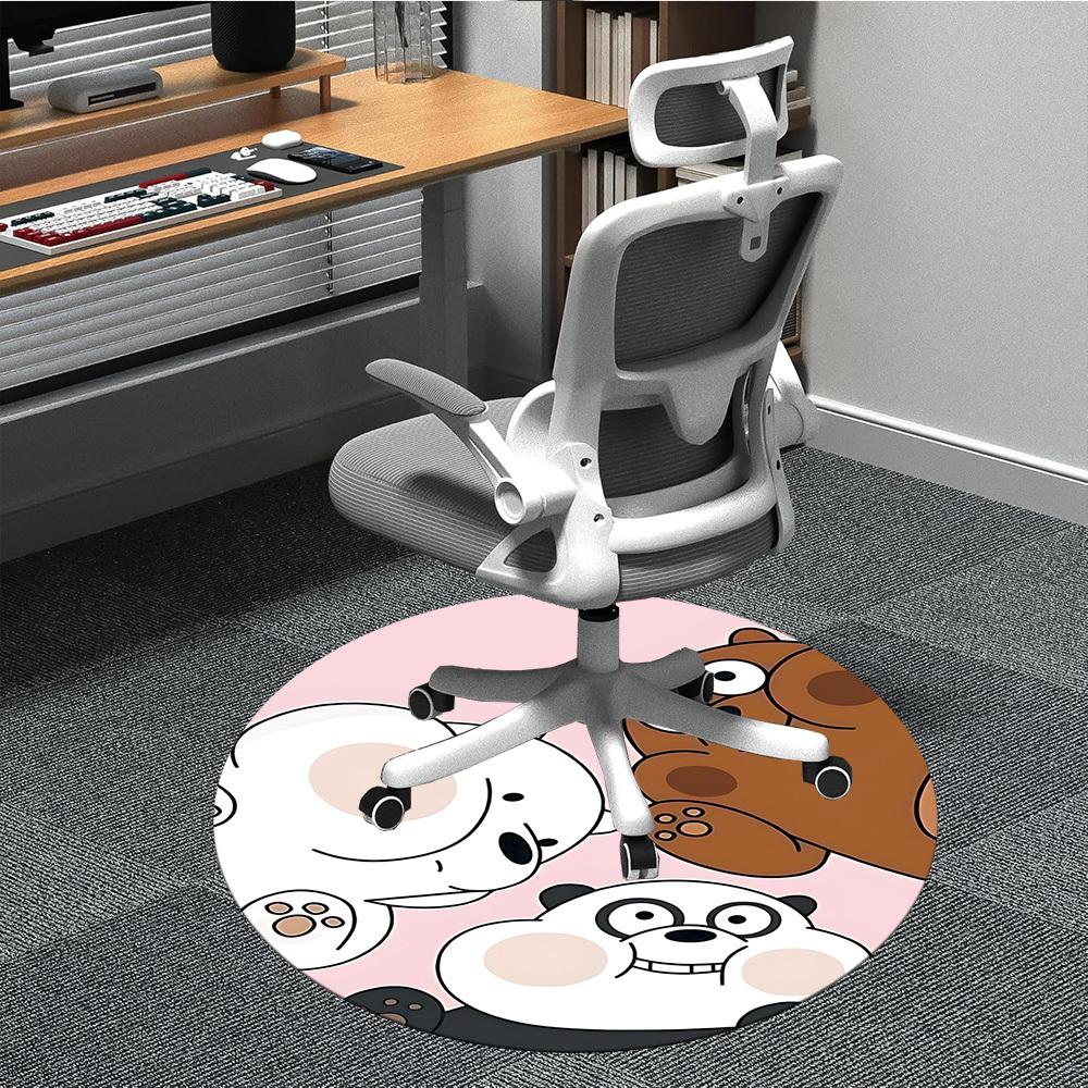 

1pc We Bare Bears Friends Office Round Area Rug, Under Office Chairs Bedroom Living Room Home Decor a1022151 80cm by 80cm