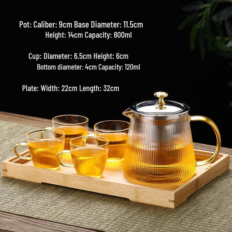 2026 Thickened Glass Teapot with Integrated Infuser – High-Temperature Resistant for Home Brewing