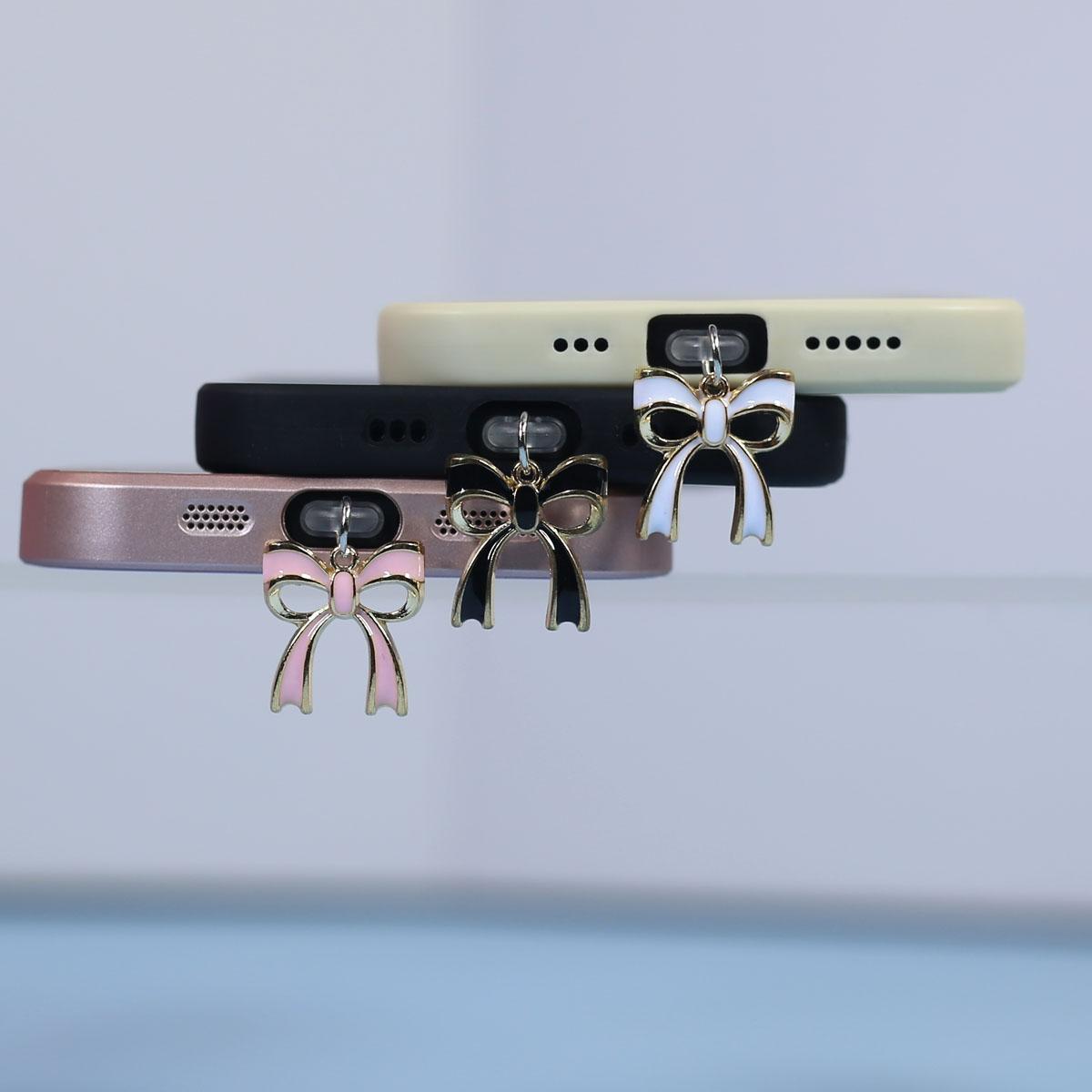 

Заглушка от пыли для мобильного телефона Красивый бант, подвесной орнамент, аксессуары для мобильных телефонов, украшение для iPhone, для Samsung Type-C, бант