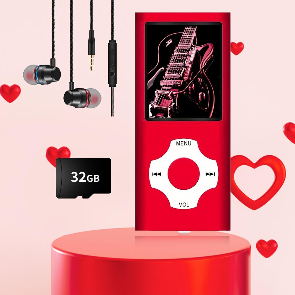 Classic MP3 MP4 player, music player with 32 GB memory card and high-quality headphones, portable digital music player/video/recording/e-book reader/