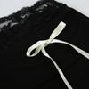 Spring and Autumn Women's Solid Color Lace Splicing Lace-Up Casual Flared Pants Trousers