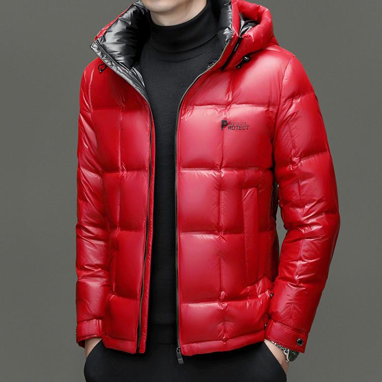 Men's Hooded White Duck Down Jacket - 2025 Winter Business Casual Outerwear.