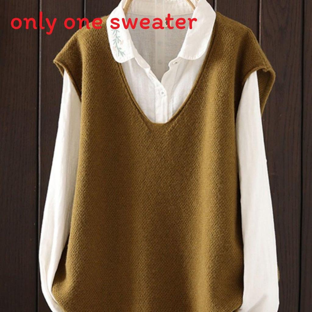 Gebreide Mouwloze Vest voor Dames met Abstracte Print voor Herfst Winter Layering
