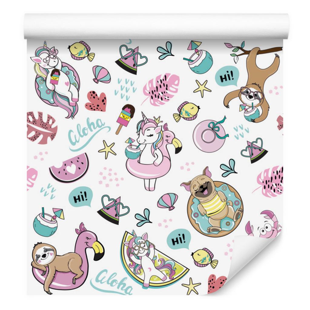 Unicorns and Friends Wallpaper for Living Room and Bedroom 50x1000
