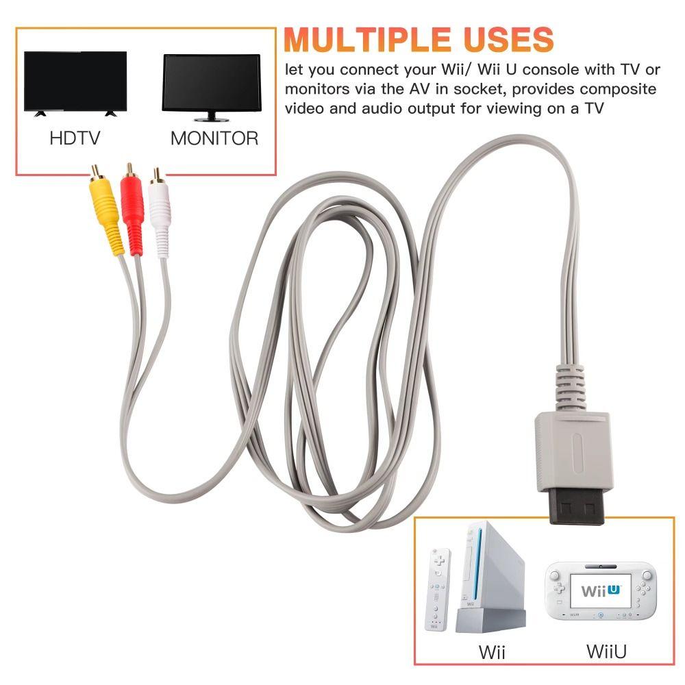 3 in 1 AV Cable for Wii Wii U Audio Video TV Connector Cable  for Wii U/Wii Controller