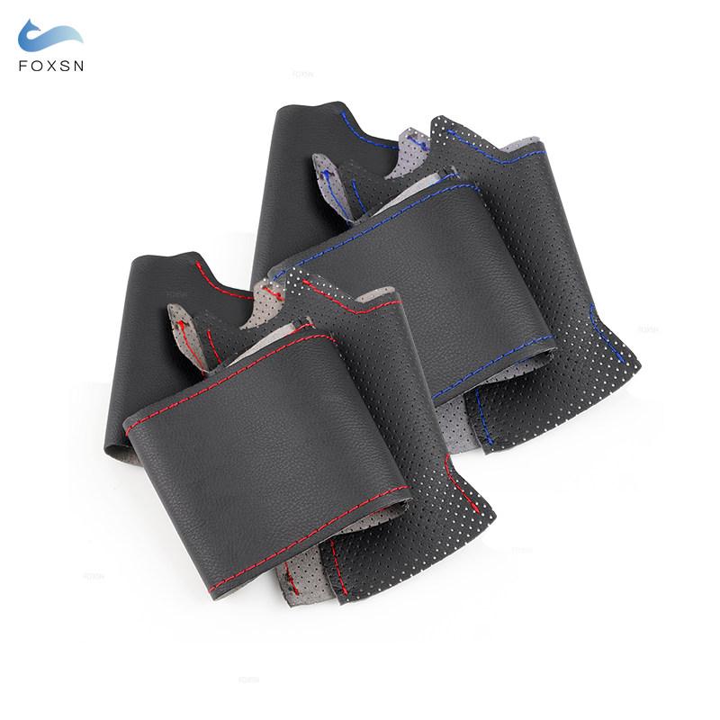 Oplet volantu pro Ford Focus 3 2012 C-MAX 2011 KUGA Escape 2013 2014 2015 2016 Kožený potah volantu ručně šitý