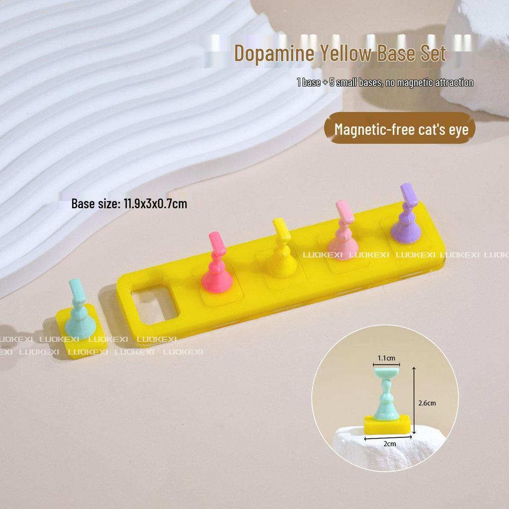 Transparent Acrylic Cat Eye Nail Art Holder – Non-Magnetic, Portable & Detachable Base