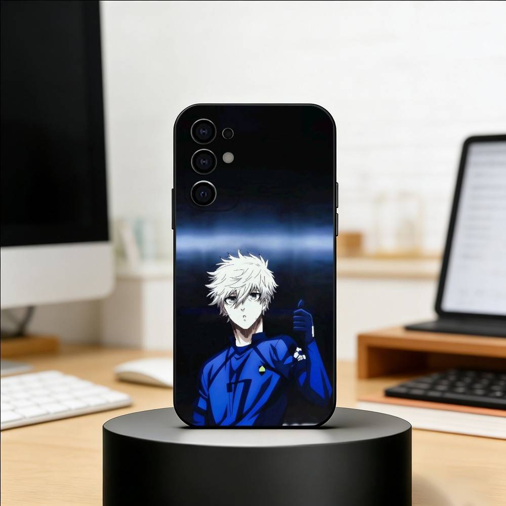 Blue Lock Yoichi Isagi Phone Case Black Silicone Soft For Samsung S25,S24,S21,S22,S23,S30,Ultra,S20,Plus,Fe,Lite