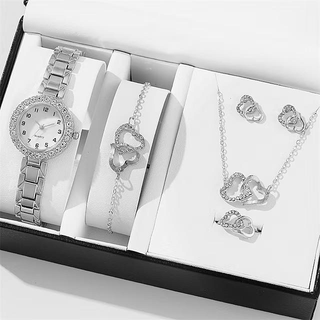 Women's 5-Piece Fashion Watch Set with Picture Box – Classic Hot Style
