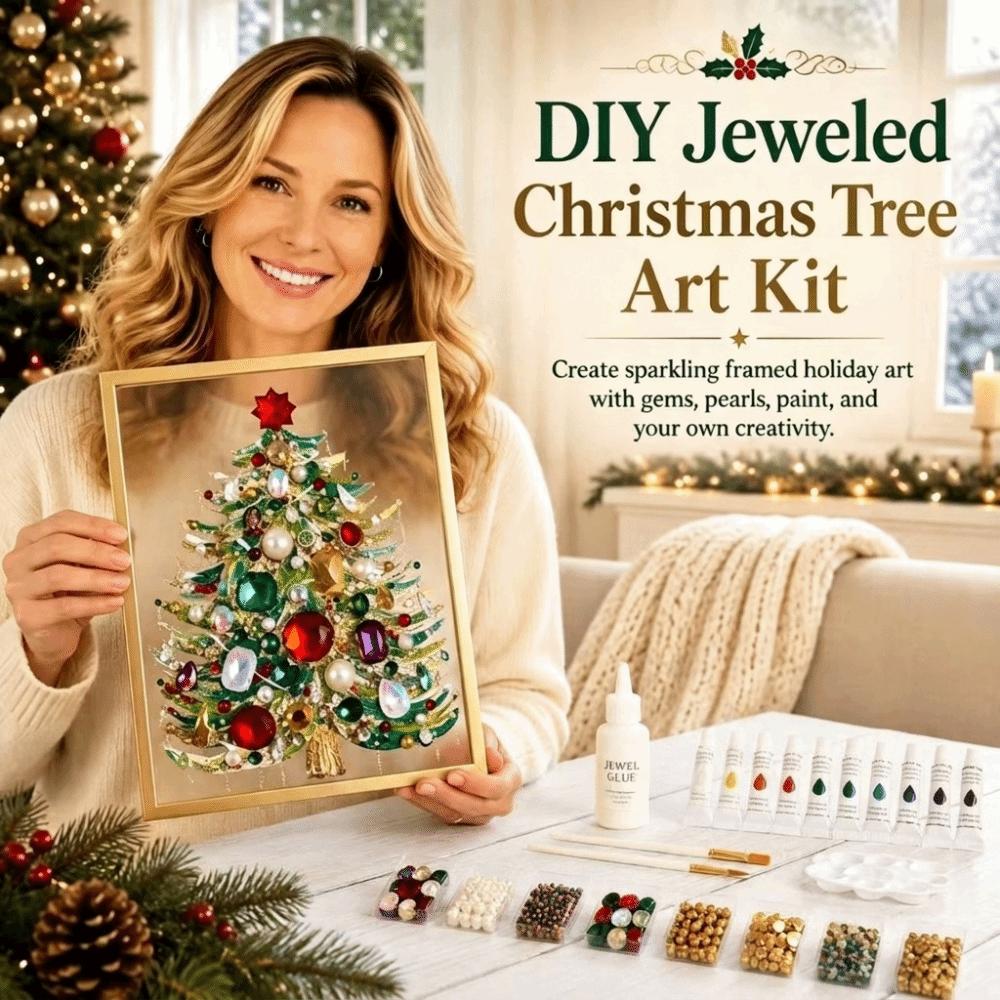 1 Set Gem Art Weihnachtsbaum Kunst-Kit DIY Feiertagsbastelset Baumdekoration Set Weihnachtsbasteln