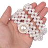 Elegant Clothing Supplies Dress Decoration Pearl Waist Belt Elastic Buckle Pearl Chain Dress Strap