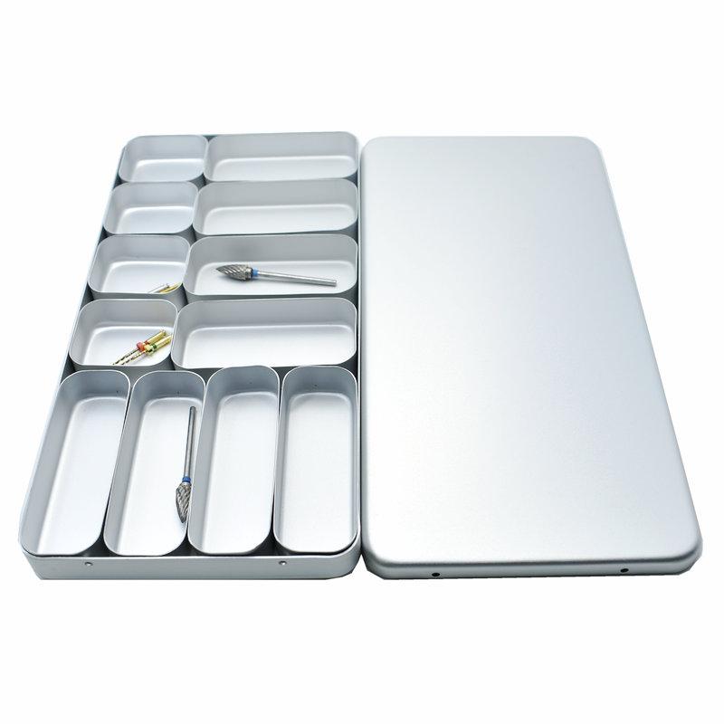 Zahnsterilisator Metall 12 Fächer Endo-Feilenhalter Box Autoklav Sterilisator-Kasten Bohrerhalter Box Für Mundpflege-Werkzeuge Bunt