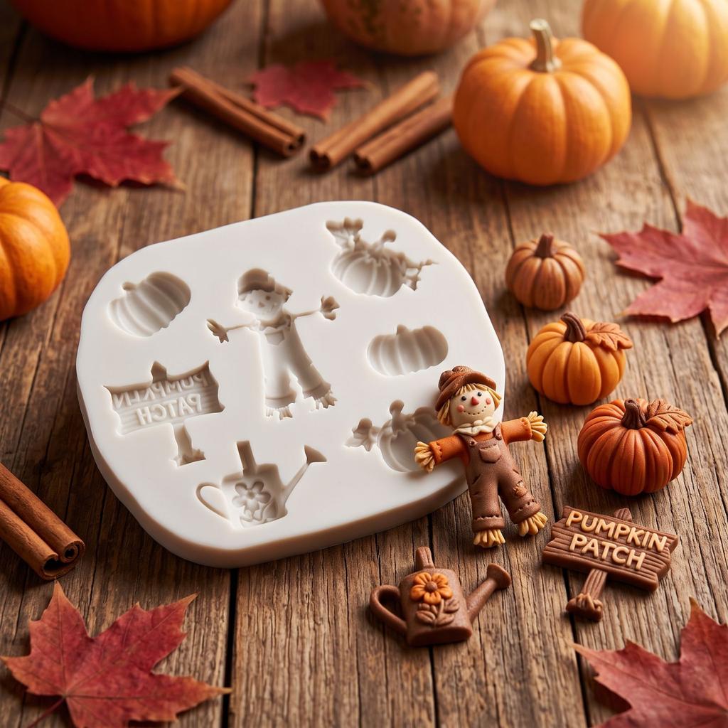 Thanksgiving Silicone for Fondant - Pumpkin and Maple, Baking Tool