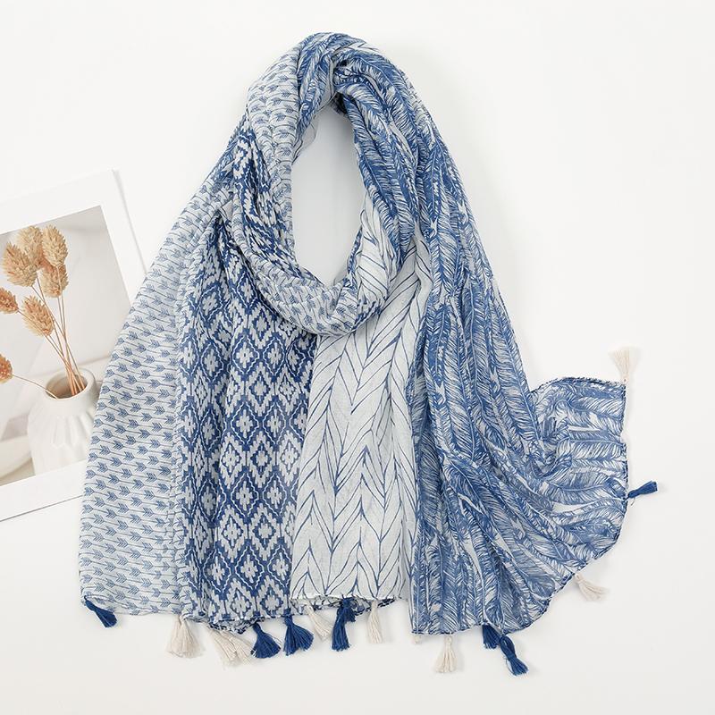 Fashion Printed Leopard Scarf Female Spring Muslim Women Hijab Scarves Tassel Large Size Headband Handkerchief Women'S Bandana