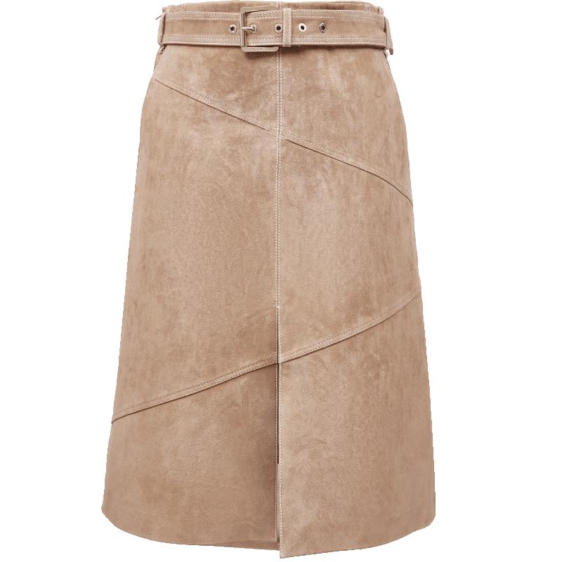 ONLY Women s Vintage Slit Faux Leather Midi Skirt S