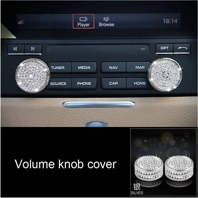 

Стайлинг автомобиля, серебряное кольцо громкости на руль, накладка на кнопку окна для Porsche Panamera Cayenne Macan, аксессуары для салона автомобиля Color Silver