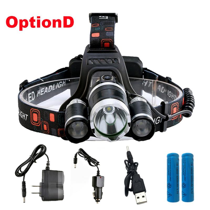 ZK20 LED Headlamp High Lumens 4 Modes 18650 Rechargeable Battery Flashlight Waterproof Outdoor Lighting Camping Fishing