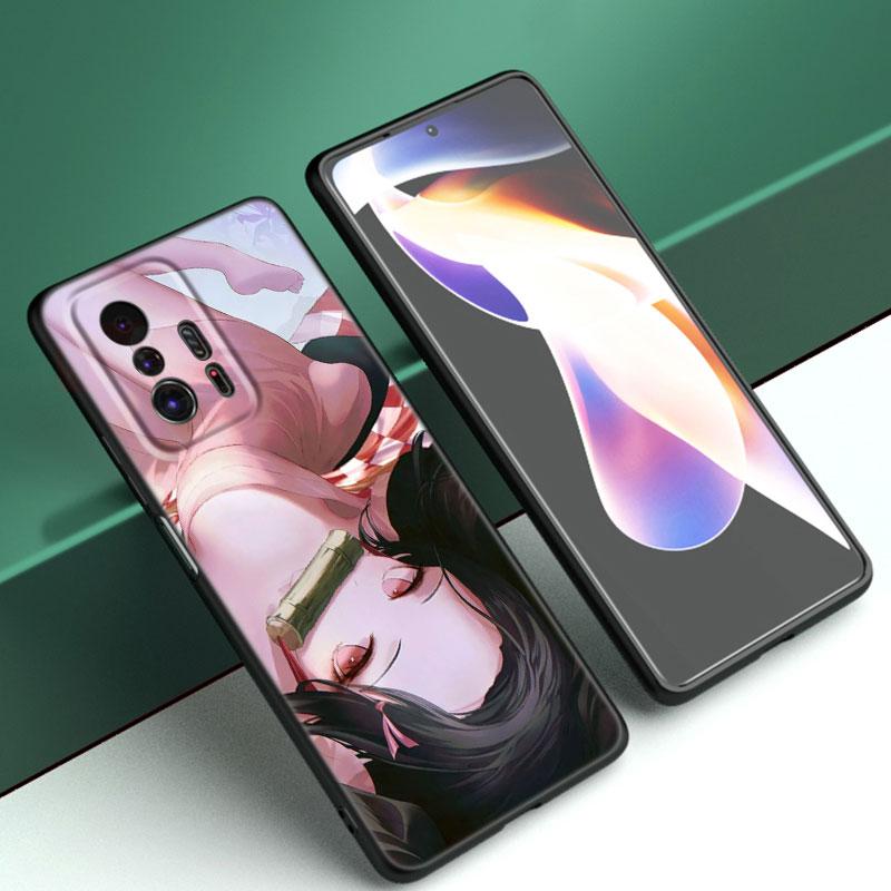 Anime Demon Slayer Phone Case For Xiaomi Mi A2 8 9 SE Note 10 10T 11 12 Lite 9T 11T 12S 12T Pro A3 6X 12X Soft TPU Black Cover
