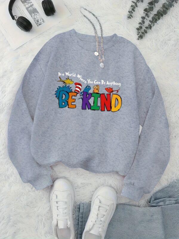 Plus Size "Be Kind" Crew Neck Sweatshirt