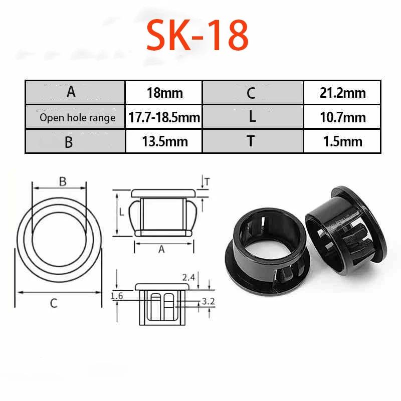 Protective Ring Black Round Nylon Snap-on Wire Grommet Computer Desk Wire Hole Cover Seal Ring Hole Plug Cable Protector