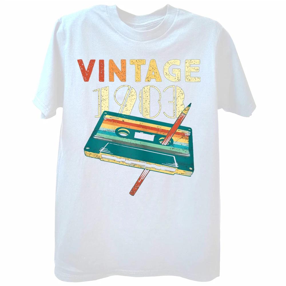 Vintage 1983 Hudební kazeta Dárky k 41. narozeninám Trička pro 41leté Léto Milovník hudby Grafické Bavlna Streetwear Tatínkovské tričko