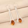 Natural Citrine Gemstone 925 Sterling Silver Handmade Drop/Dangle Earrings 2.63" EE-136-5
