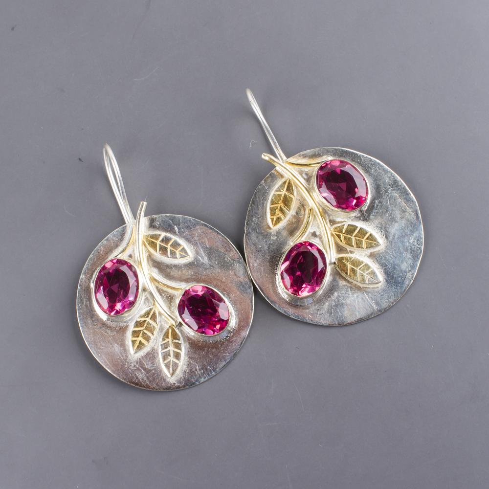 Pink Tourmaline Gemstone Jewelry, 925 Sterling Silver Earrings, Handmade Gorgeous Jewelry, Earrings Gift For Her