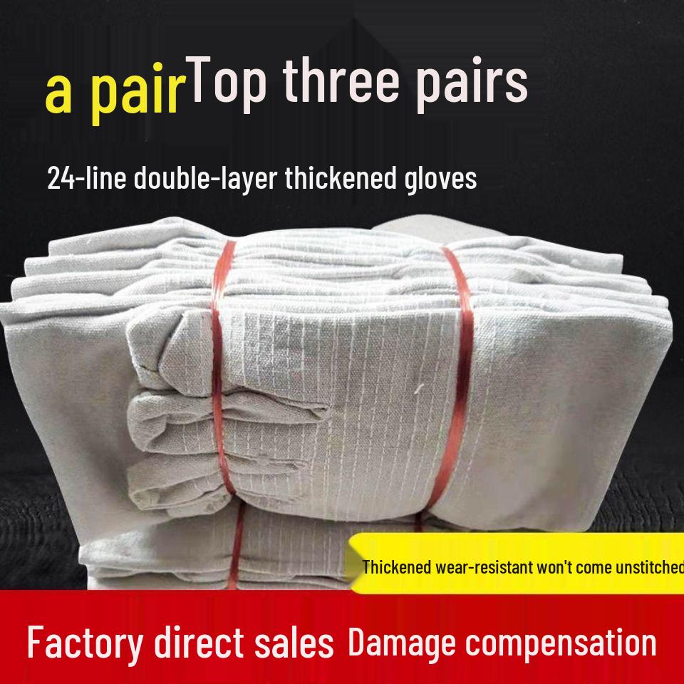 Очень большие сверхтолстые 24-ниточные износостойкие парусиновые сварочные перчатки для строительства и ремонта