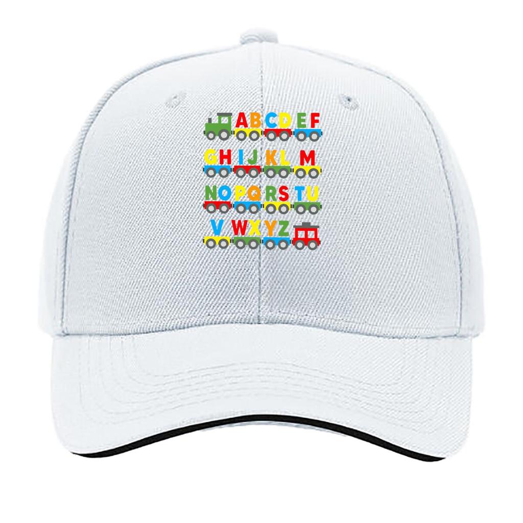Alphabet Train ABCDEFGHIJKLMNOPQRSTUVWXYZ Colorful s Learning Design Sandwich Baseball Cap Unisex Women Sun Cap