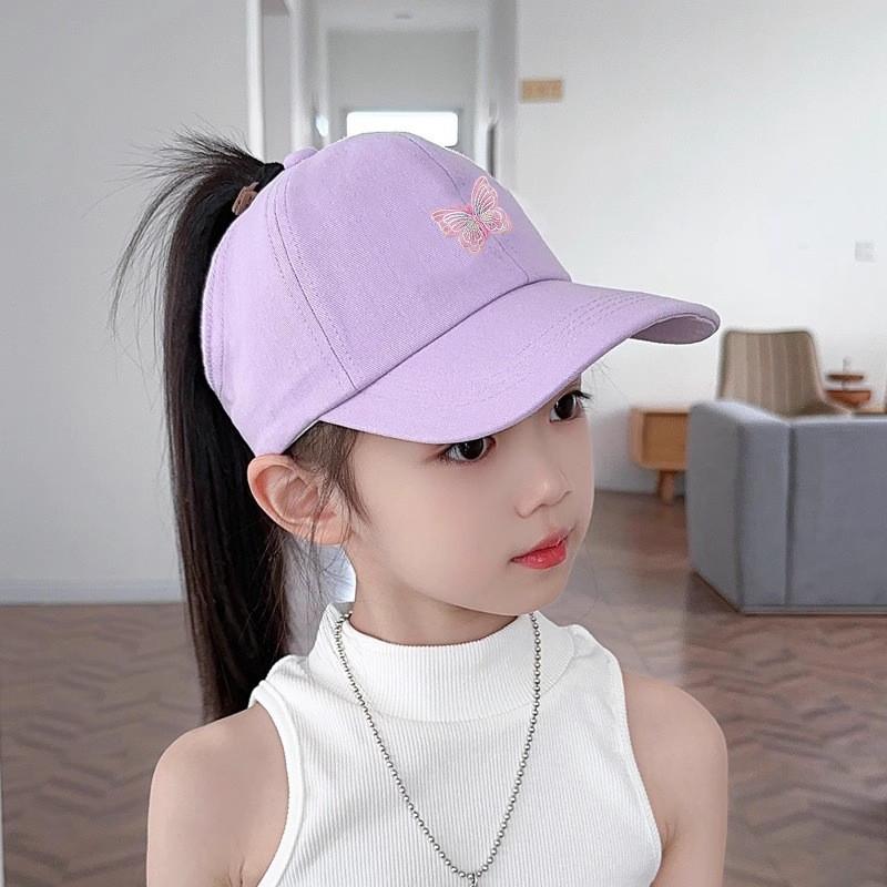 Butterfly Pink Kids Baseball Cap With Sun Protection And Breathable Polyester For Summer Outdoor Use