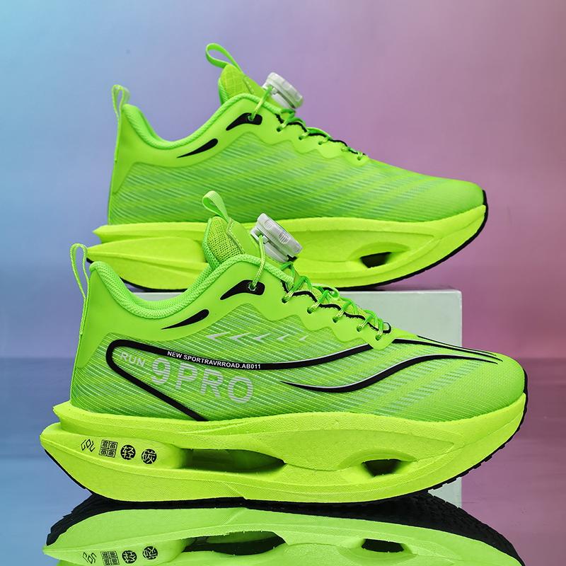 Running Shoes Marathon Carbon Plate Air Cushion Men Athletic Breathable Lightweight Women'S Plush Comfort Athletic Nonskid Athletic Shoes