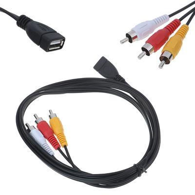 Cable adaptador de video A/V para videocámara USB 2.0 hembra a 3 RCA macho de 1,5 m