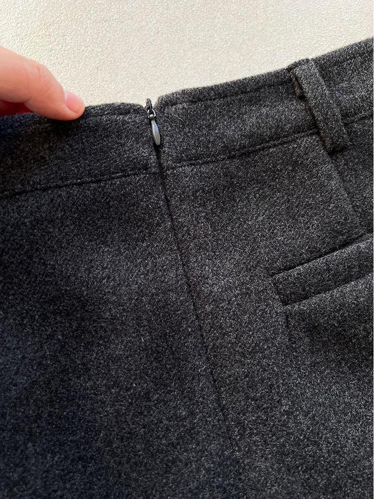 Luxi Retro High-End Wool A-Line Midi Skirt - Women's 2025 Winter Slimming Fleece-Lined Bodycon Mini Skirt