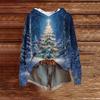 Women's Fashion Casual Long Sleeve Christmas Print Hooded Knitted Sweatshirt