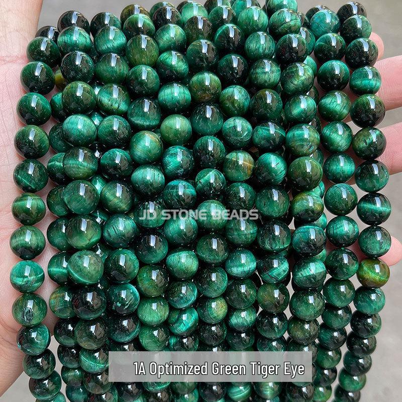 Jingde A-Grade Green Tiger Eye Round Loose Beads Bracelet for DIY Jewelry Accessories
