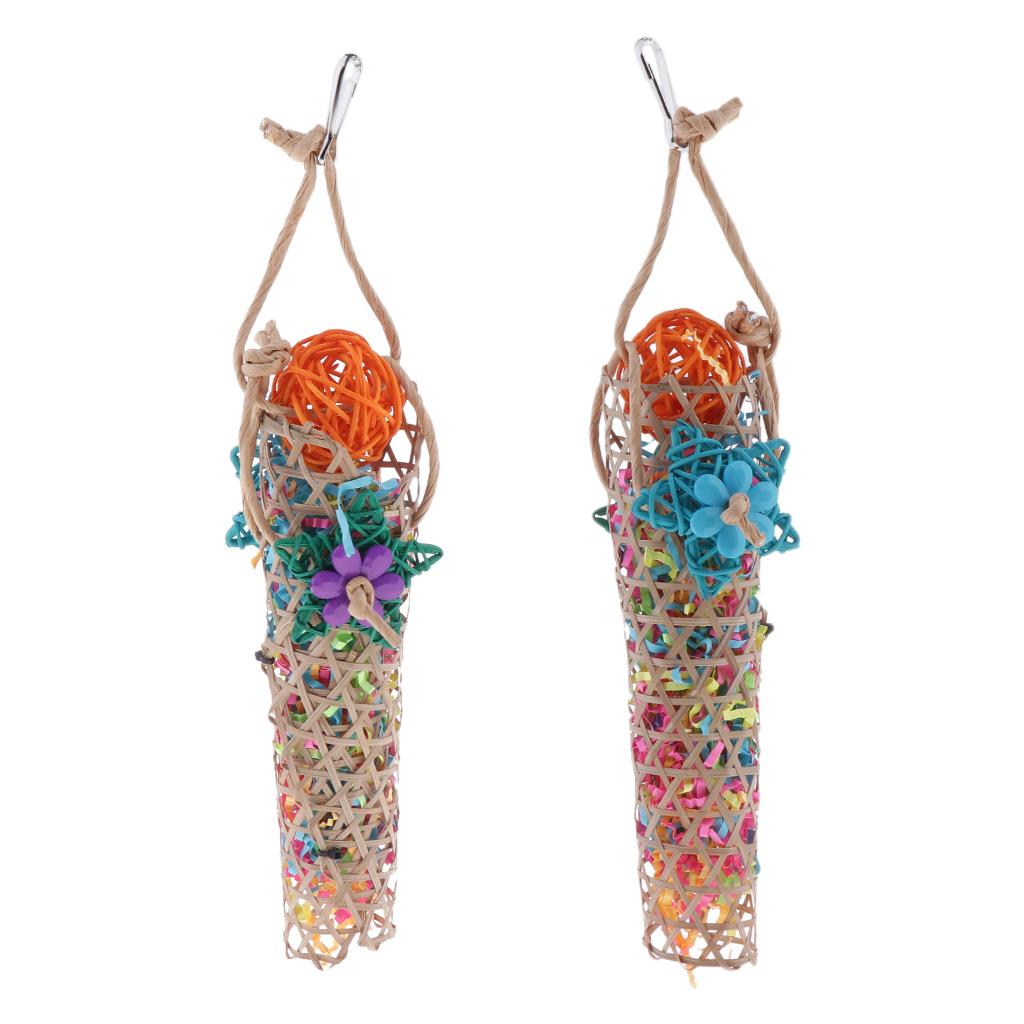 Set of Rattan Toys Birds Chew Macaws