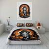 Halloween Skeleton Pumpkin Scene Bedding Duvet Cover Set Duvet Cover Pillowcases  (1*Duvet Cover 2*Pillowcases, without duvet insert)