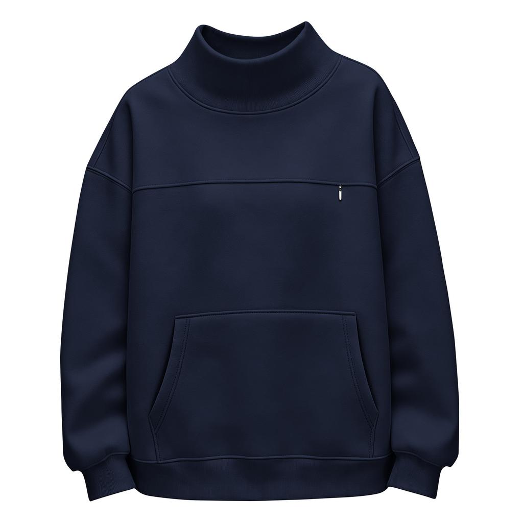 Women's Color Neck Loose Fit Long Sleeve Pullover Sweatshirt Top for Casual Everyday Wear