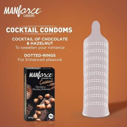 Manforce Overtime Pineapple & Cocktail Hazelnut and Chocolate Flavoured Condoms for Men| 20 Count (Pack of 2)| Lubricated Latex Condoms