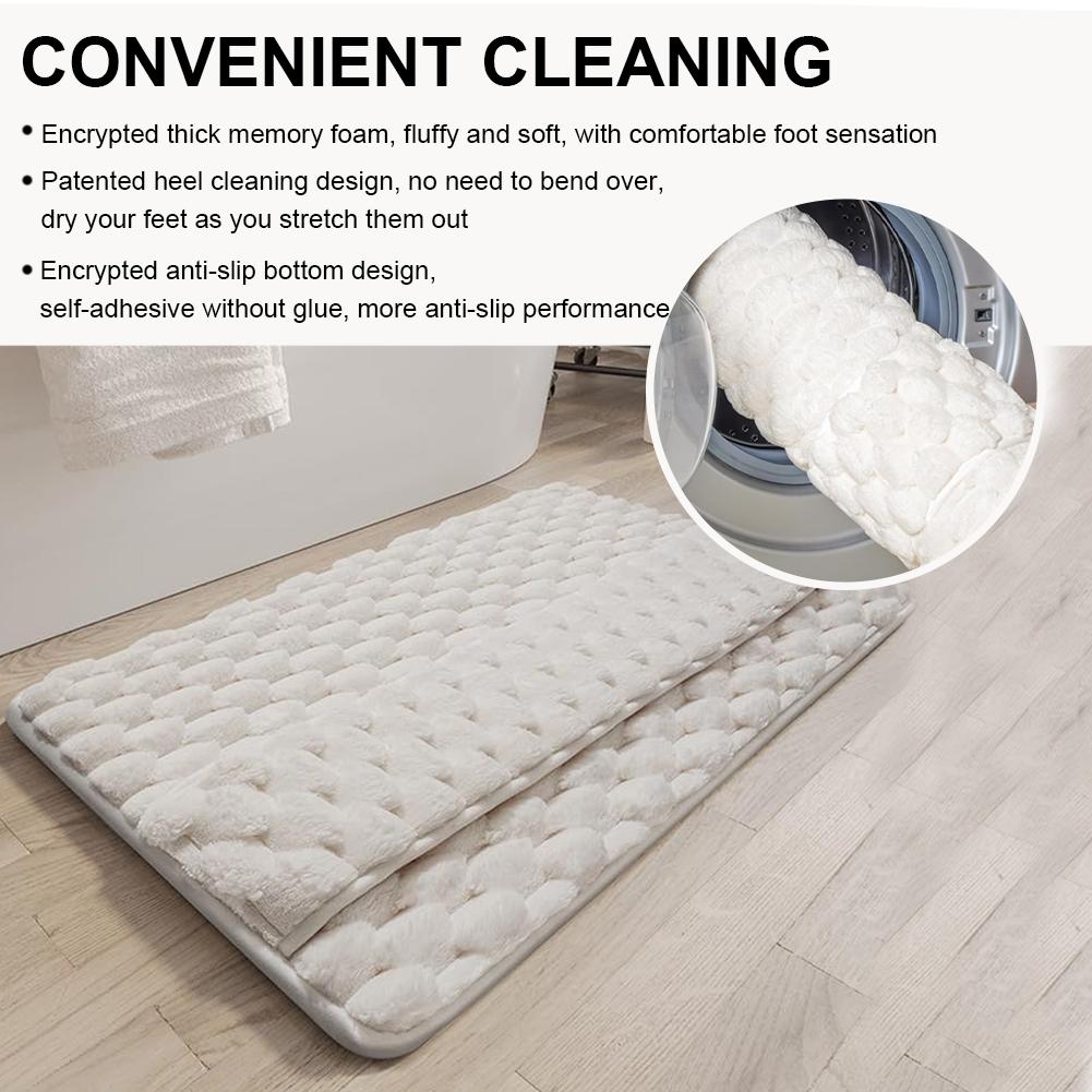 Memory Foam Bathroom Rug Thickened Absorbent Bathroom Mat 40x60cm Shower Floor Mat for Bathroom Floor & Tub