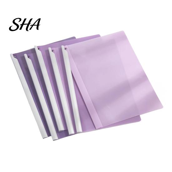 Rotating Clip File Folder 5PCS Side Opening Folder, with Sliding Bar, Lightweight Document Holder Durable PP Gradient Color Report for Office