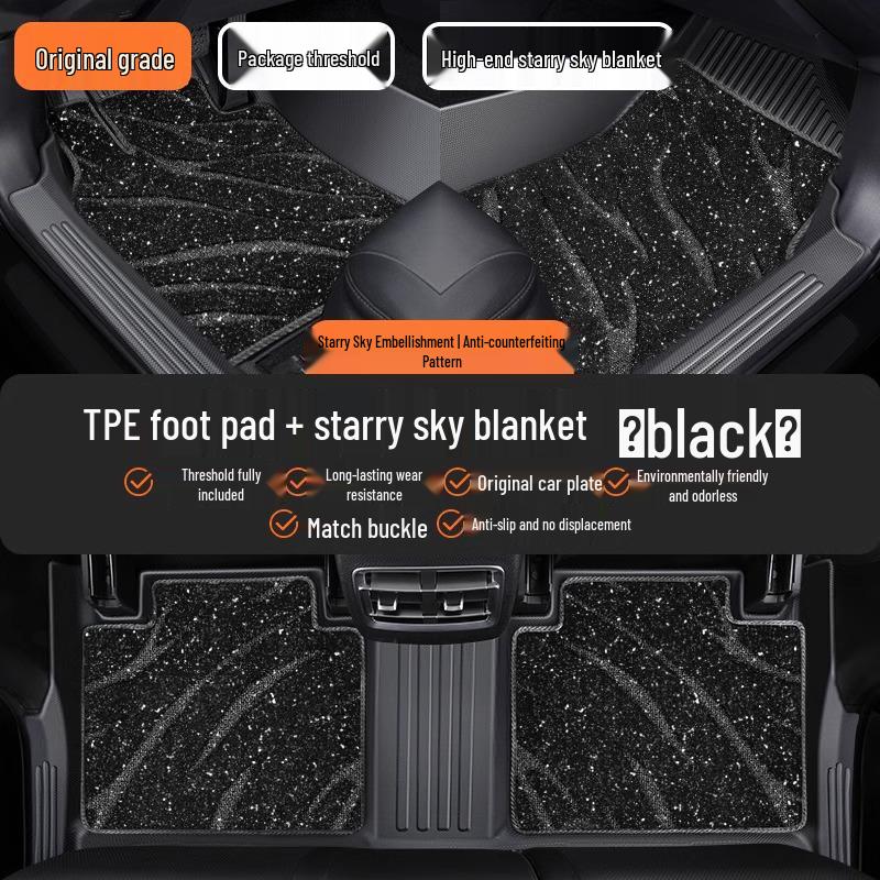 Waterproof TPE Car Floor Mats for Pentium B30 (2016-2018), One-Piece Molded with Door Sill Coverage
