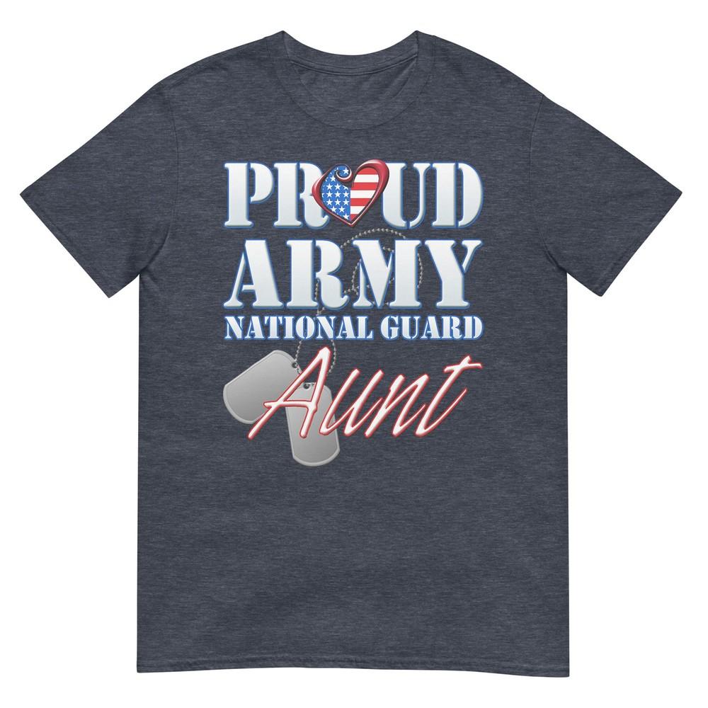 Proud Army National Guard Aunt Usa Heart Flag Shirt Tshirt