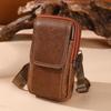 Pu Leather Crossbody Bag Versatile Style Simple Design Waist Bag Multiple Pockets Leather Case Messenger Bag Outdoor Work