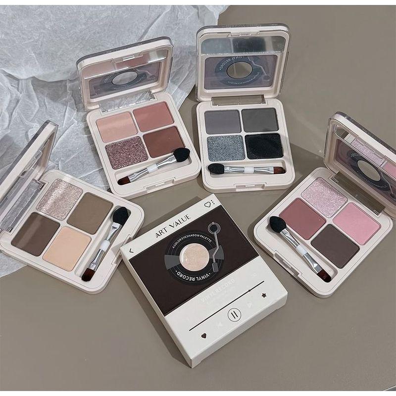 Kunstwert - Vinyl-Schallplatte Lidschattenpalette in vier Farben - 4 Arten